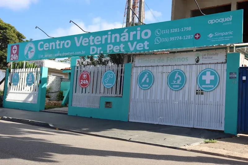 Fachada da clínica Dr. Pet Vet em Araçoiaba da Serra